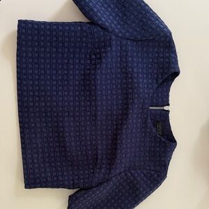 Topshop Dark Blue Textured Blouse